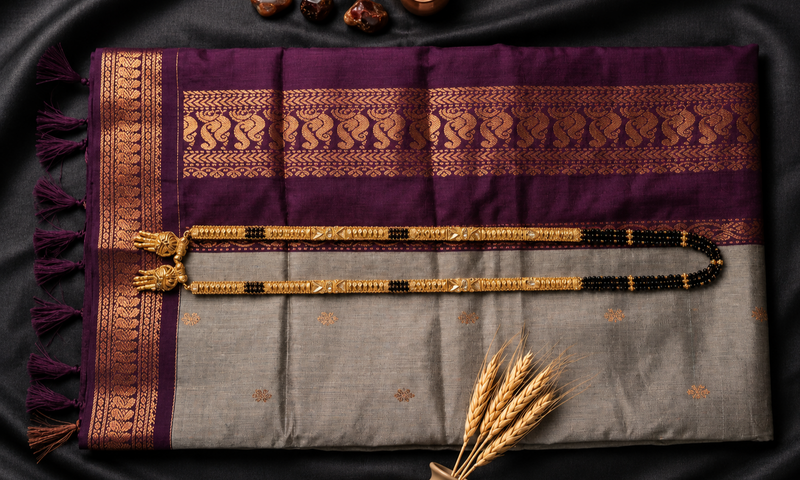 Royal Purple & Silver Silk Saree with Rich Zari Border | The Gold Thread
