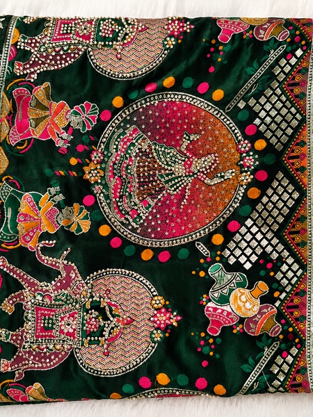 Pure Silk Wine Purple Traditional Tribal Border Saree
