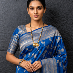 Royal Azure Silk Weave – A Signature Drape