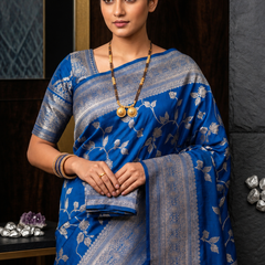 Royal Azure Silk Weave – A Signature Drape