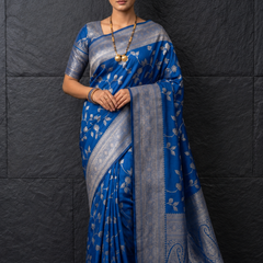 Royal Azure Silk Weave – A Signature Drape